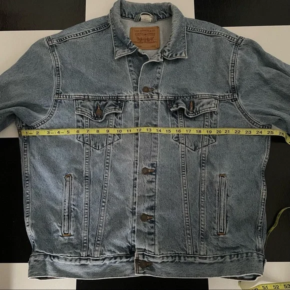 Vintage Levi’s Denim Jacket Harley Davidson Patch Size Large Trucker Streetwear - Picture 11 of 12